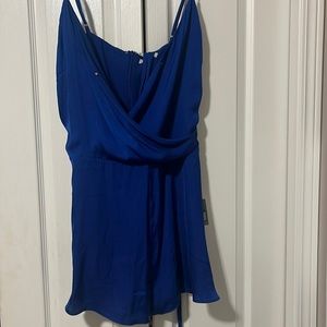 satin blue romper